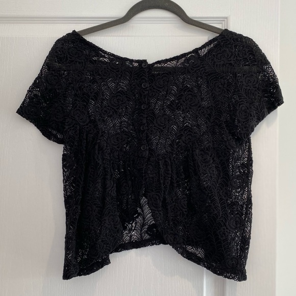 Kimchi Blue black lace crop top - Picture 2 of 3
